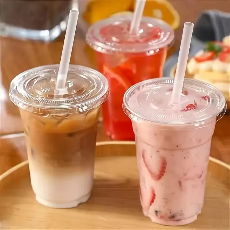 Transparent Straws Individually Packaged Disposable Straws Suitable Party Wedding Milk Juice Milkshake Coffee 100/200PCS