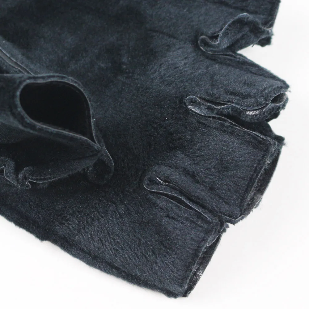 Fashion Outdoor Motorcycle High-Quality Semi-Finger PU Leather Gloves Men's Thin Section Driving Fingerless Dancing Gloves