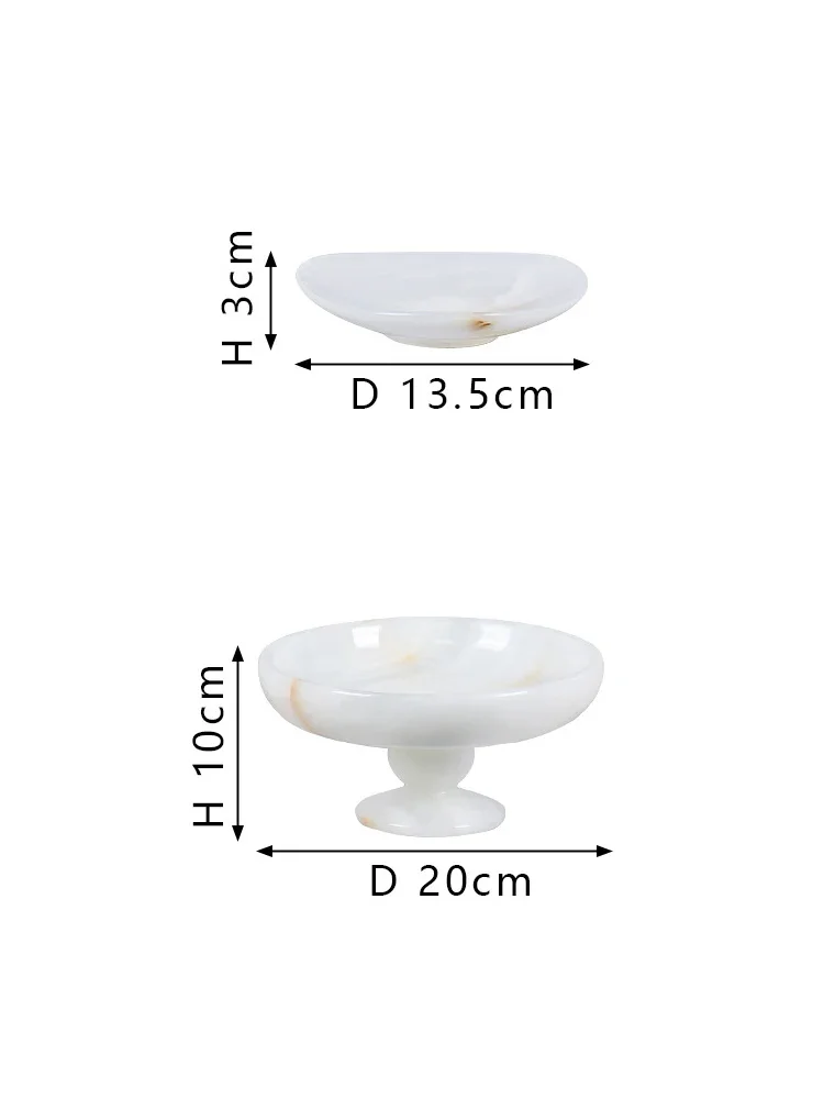 White Onyx Natural Marble Serving Tray for Dessert and Bread Luxury Fruit Bowl for Kitchen Counter or Dining Room Table 6
