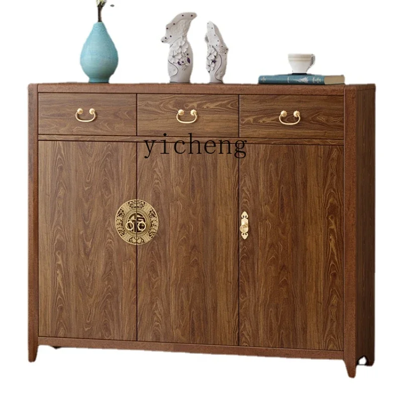 

Zk New Chinese Style Shoe Cabinet Simple Multifunctional Solid Wood Economical Large Capacity Hallway Partition