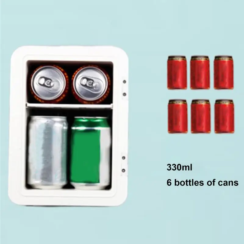 미니 자동차 냉장고, 휴대용 전기 쿨러, 6L, 12V DC 220V AC, 미니 냉장고, 아이스 박스, 캠핑 여행, 보온 및 냉방 냉장고