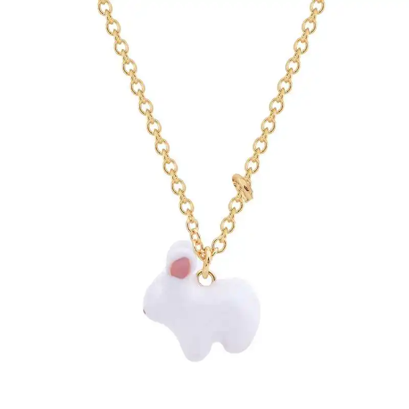 

White Rabbit Earth Planet Necklace Cute and Cute Girl Jewelry