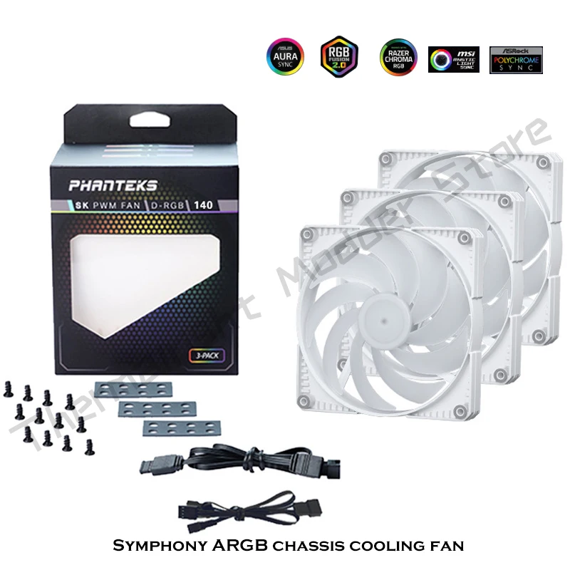 Phanteks SK140 White DRGB PWM Fan - 140mm Triple Pack - UK - View #12