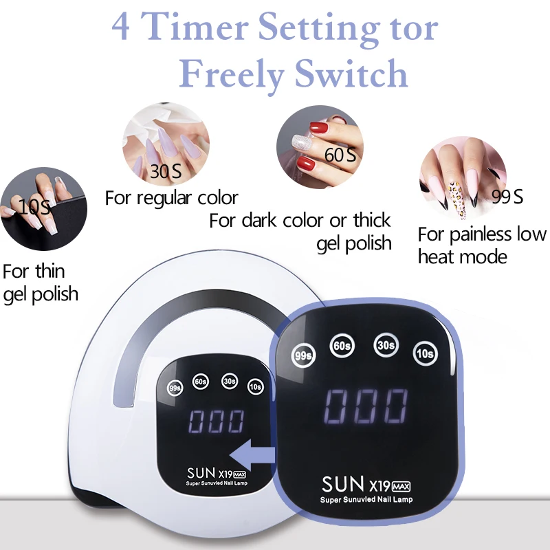 손톱용 UV LED 램프, 전문 젤 광택제 건조 램프, 터치 스크린, 스마트 네일 드라이어, 매니큐어 장비 도구, 72LED