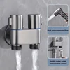 Bidet Toilet Sprayer Set Spray Water Bathroom Handheld Bidet Sprayer Toilet Shower Double Outlet Angle Valve Toilet Accessories 4