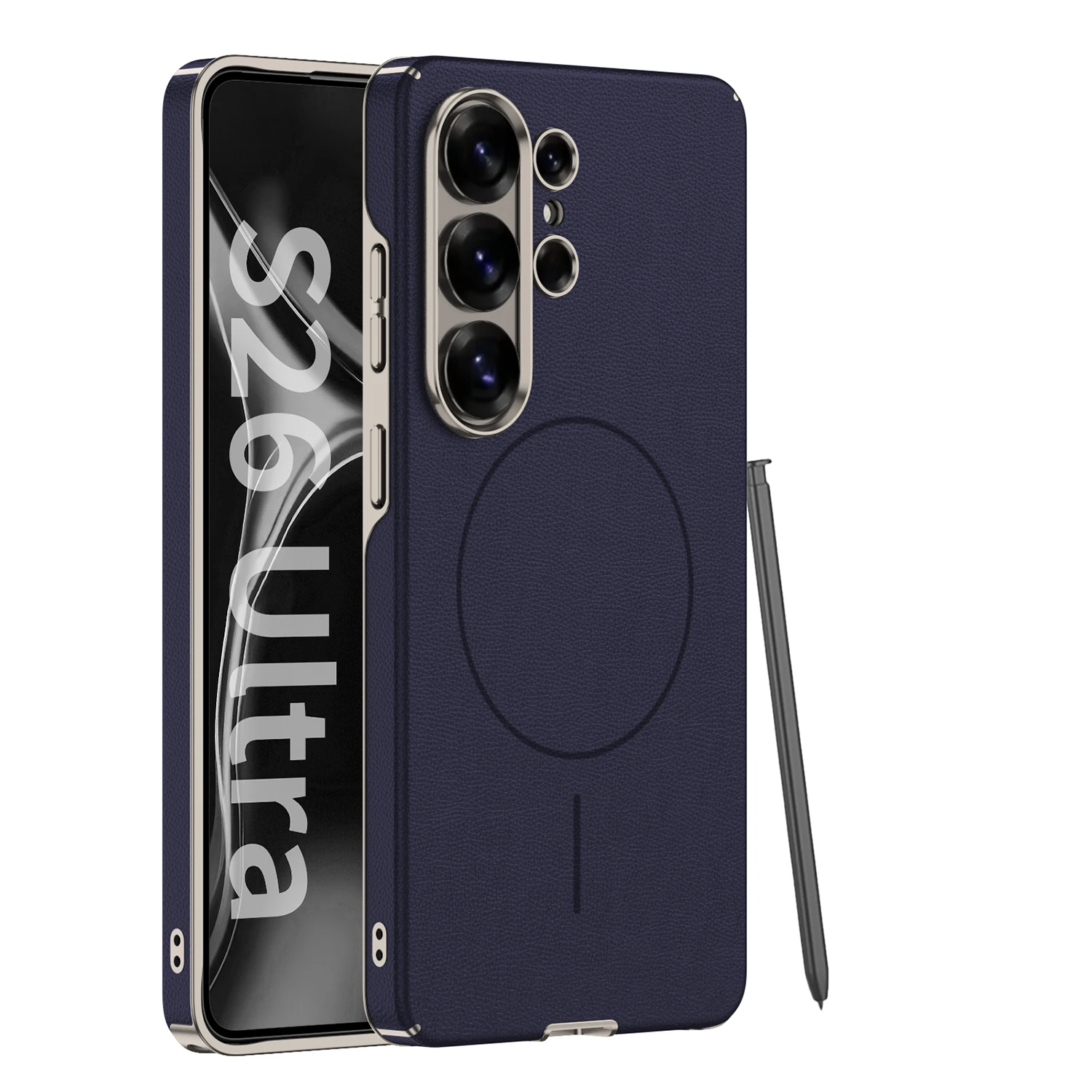 Leather Magnetic Wireless Charging Case - All-Inclusive Business Cover