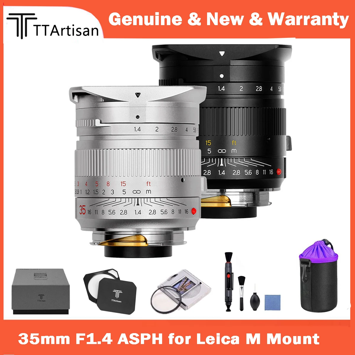 Ttartisans 35Mm F1.4 Asph Obiettivo Full Fame Per Fotocamera Leica M Mount Come Leica M-M M240 M3 M6 M7 M8 M9 M9P M10