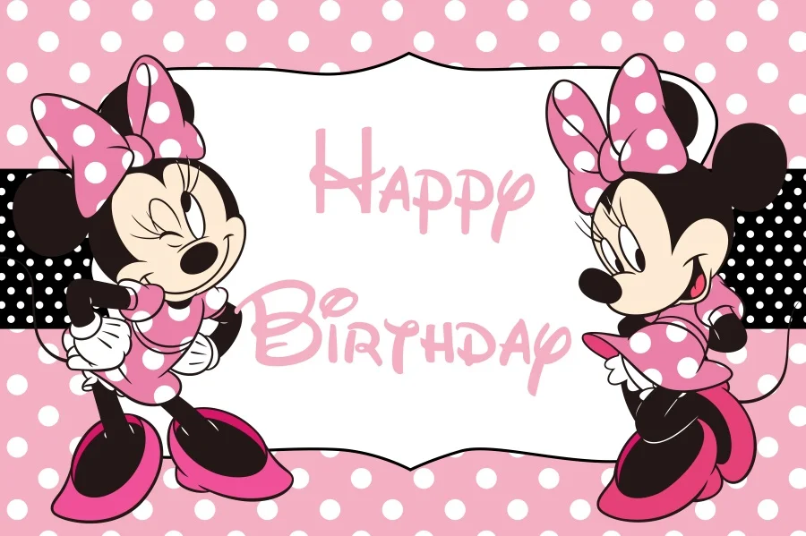 Disney Pink Baby Minnie Mickey Mouse genere papillon cartone animato sfondo ragazze doccia festa di compleanno Banner decorazione sfondo