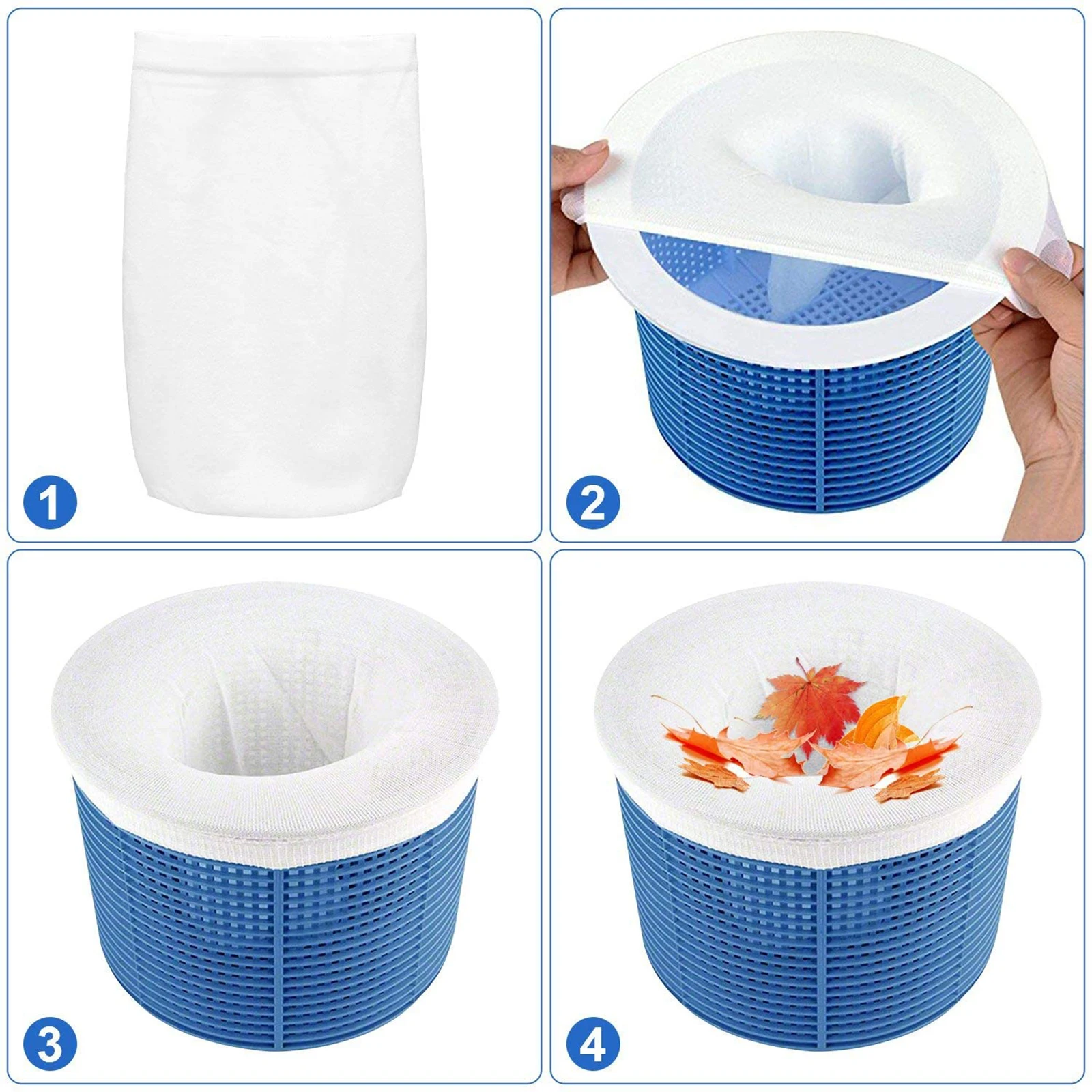 Pool Skimmer Socks 5/10 Pack Household Savers Nylon Mesh Design for Filters Baskets Skimmers Swimming Pool Accessories pool skimmer socks