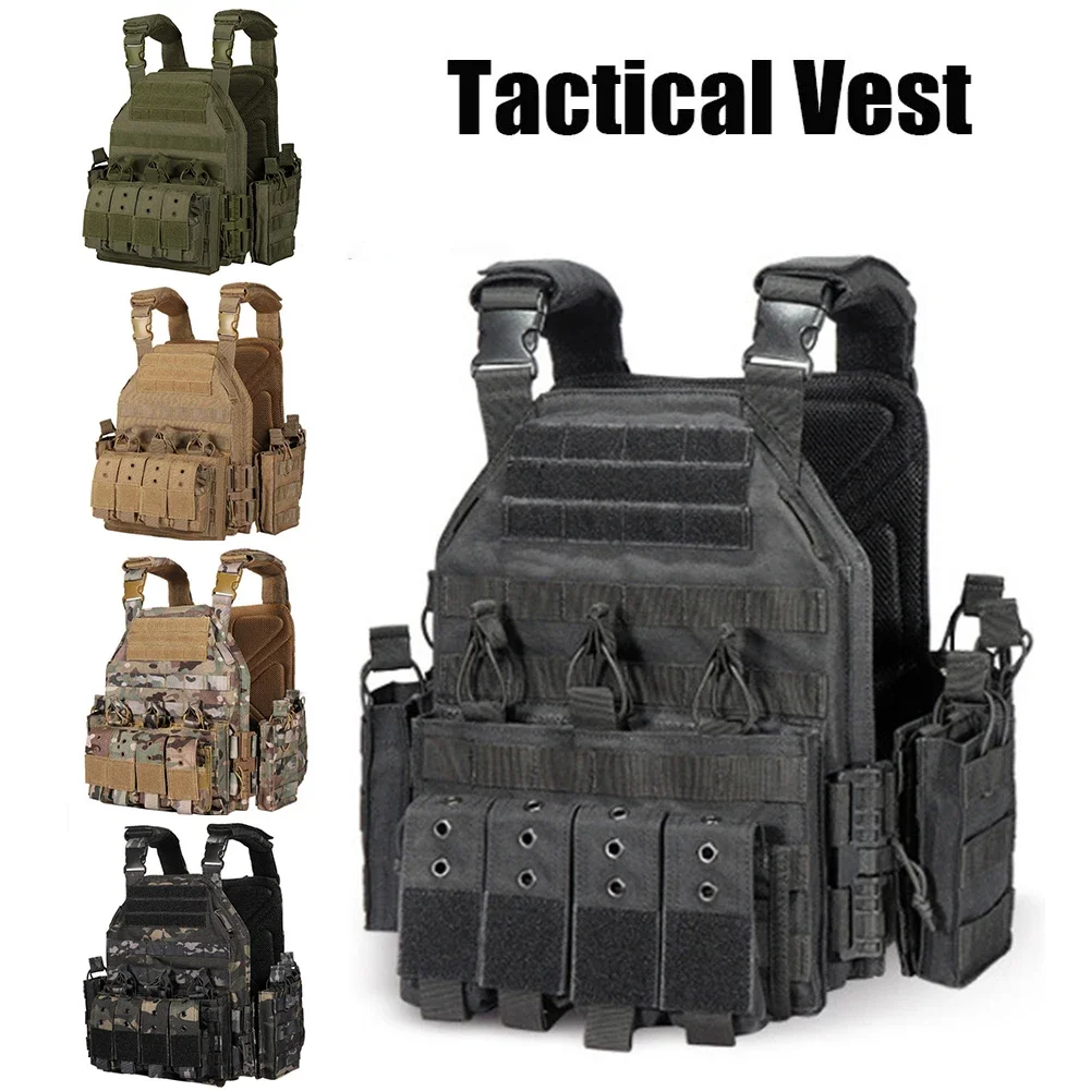 

1000D Nylon Plate Carrier Tactical Vest Outdoor Hunting Sport Protective Adjustable MODULAR Vests for Airsoft Combat Accessories