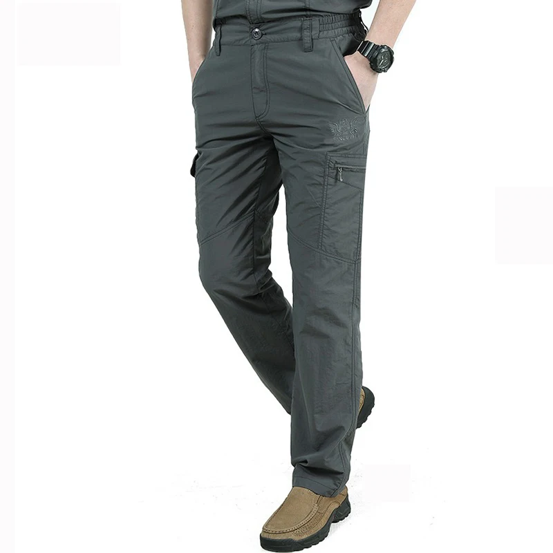Men's Summer Hiking Pant Outdoor Quick-drying Lightweight Convertible Tactical Multi-Pockets Stretch Fishing Fit Cargo Pants Men hiking pants