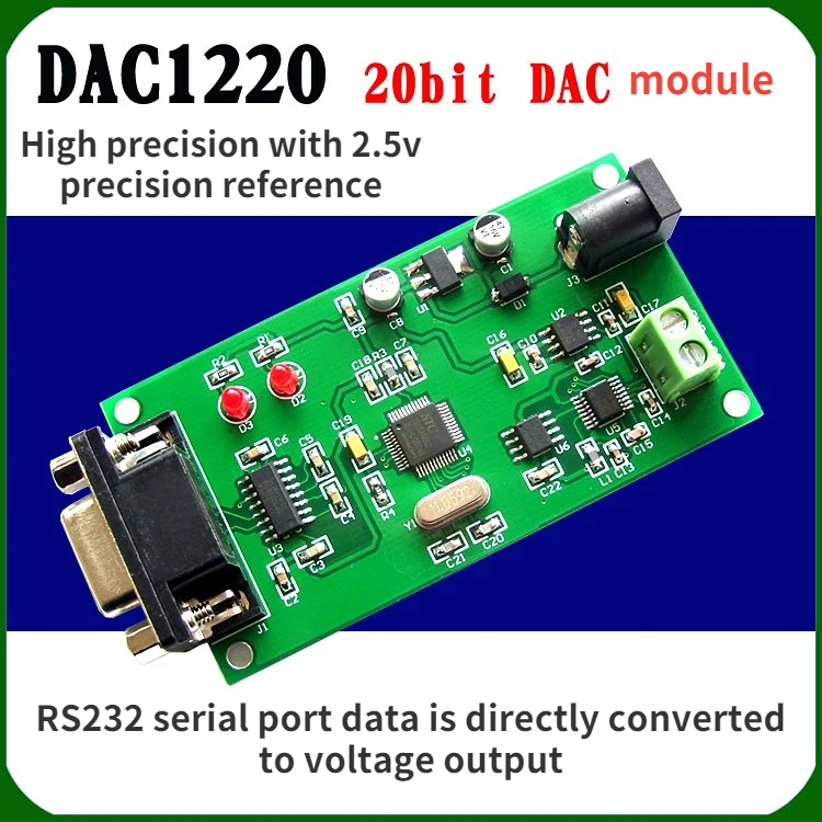 

20bit DAC1220 Module Digital to Analog Serial Port Data Directly to Voltage Output Development Board