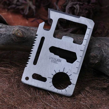 Strumento tascabile multifunzione credito Edc bottiglia esterna Survive Gear Card gadget multiuso kit portafoglio apri da campeggio