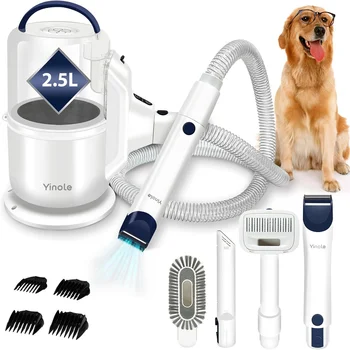 Yinole P50 Dog Grooming Vacuum, with Dog Clippers,Deshedding Grooming Tools,Cleaning Tools, 2.5L Large Cup, 12Kpa 1
