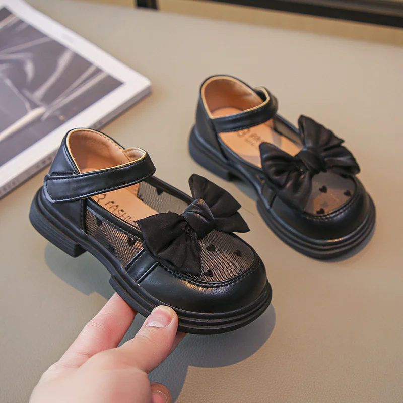 2024 Summer Fashionable Cute Round Toe Breathable Bow Sandals Comfortable Solid Color Casual Girls Lightweight Walking Shoes 5