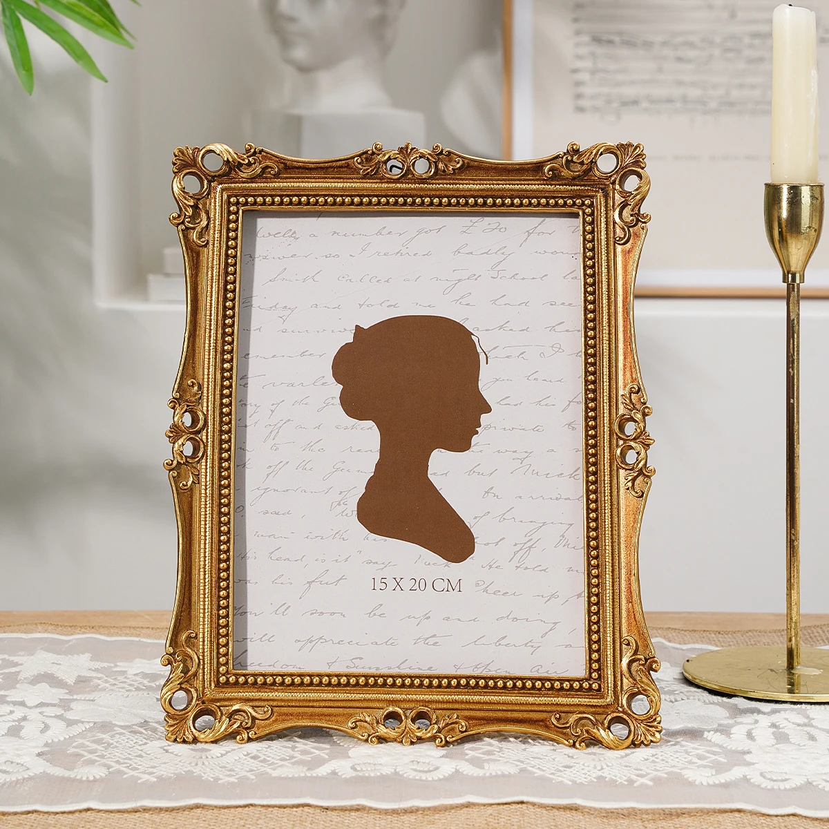 1PC, photo display frame, retro vine ring-shaped resin photo frame, European elegant retro pattern decorative frame