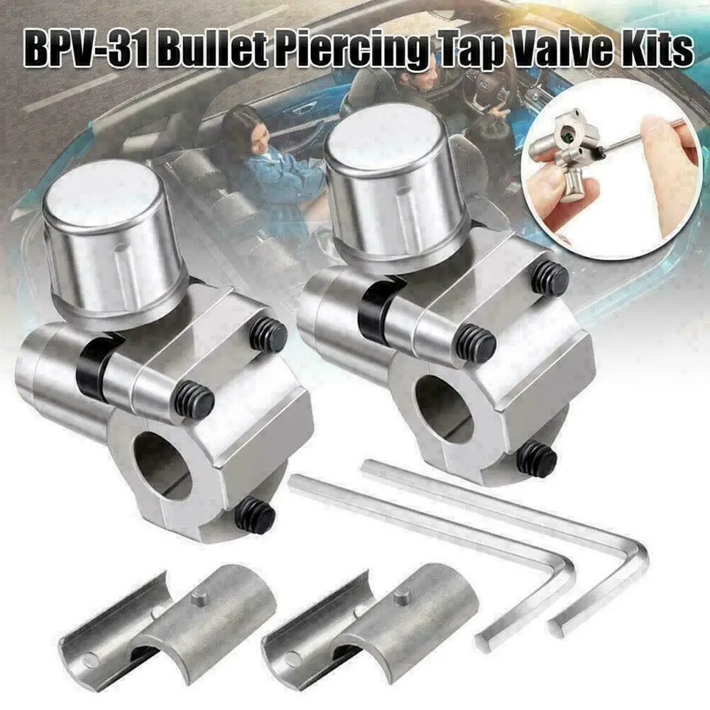 

2PCS Bullet Piercing Valve Line Tap Bpv31 Hvac Parts Seal Refridgerator Ac Part Fixing Tools Bullet Puncture High Quality Silver