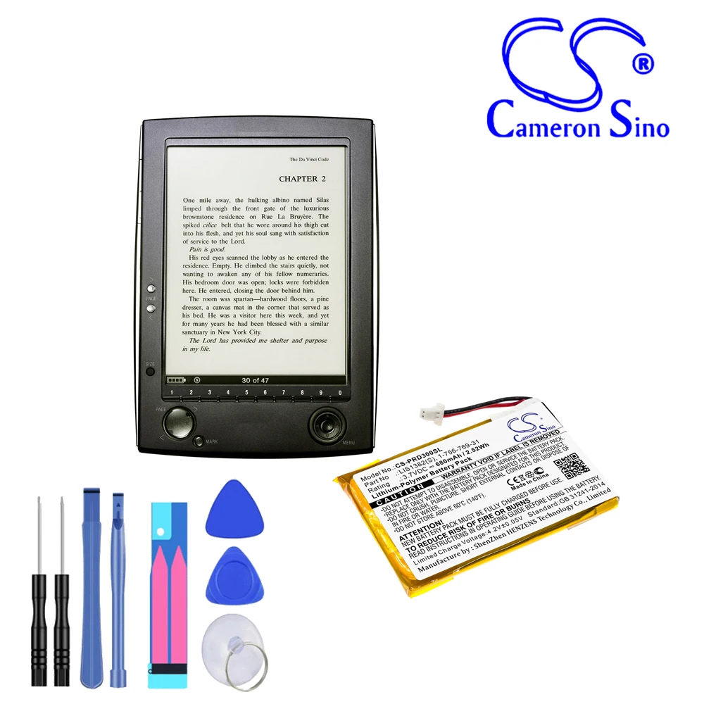 E-Book, E-Reader 680Mah Batteria Per Sony 1-756-769-Prs-300-31 Muslimate 9924 A60515 Lis1382(S) Prs-300Sc Prs-300Rc