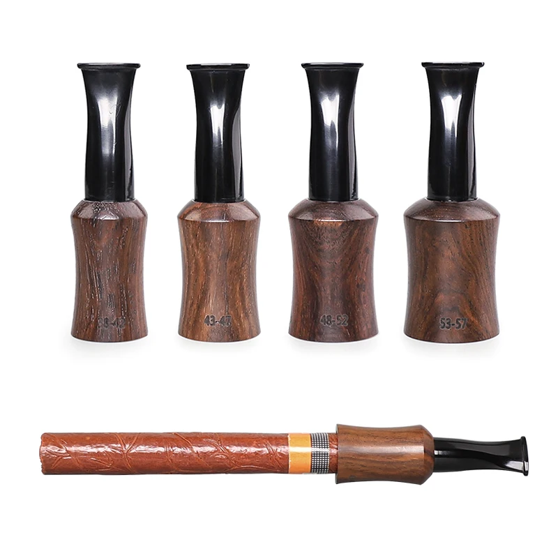 MUXIANG 1pc ebony cigar mouthpiece 38-42 ring 43-47 ring 48-52 ring 53-57 ring extended cigar handle for 9mm filter element