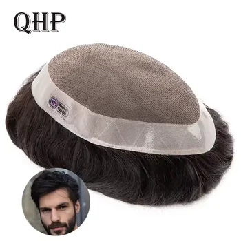 Parrucche parrucchino per capelli umani D73 Fine Mono NPU sistema di sostituzione dei capelli indiani protesi capillare per uomo maschile durevole naturale per uomo