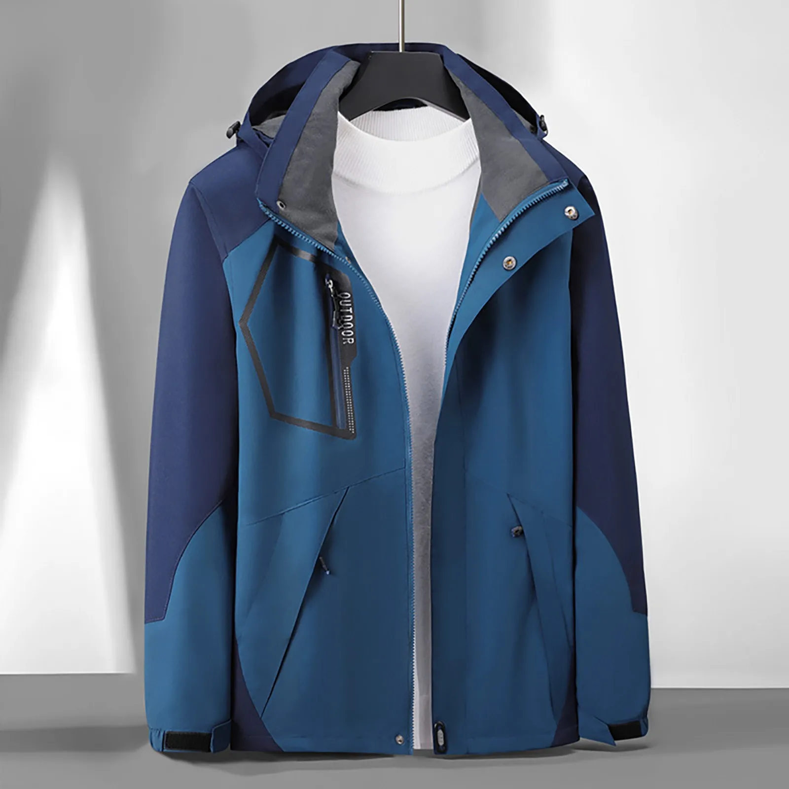 thumbnail image 1 of Sudaderas informales para hombre, camisetas atléticas simples de manga larga, chaqueta fina de una sola capa, ropa holgada para uso diario, 1 of 4
