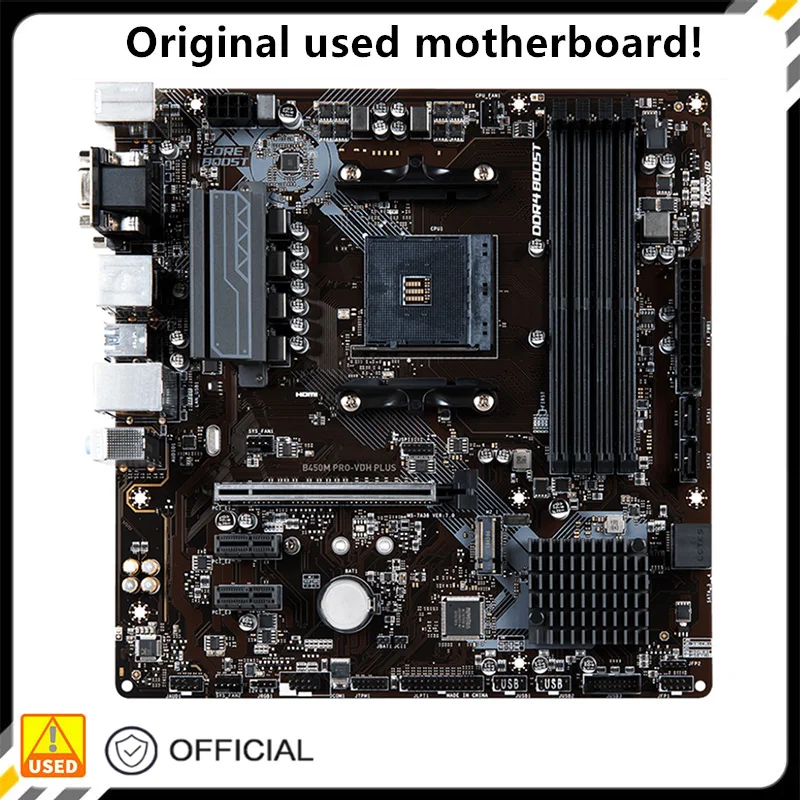 Per B450 B450M Pro-Vdh Plus Presa Per Scheda Madre Am4 Per Amd B450 Ddr4 Usb3.0 Sata3 Scheda Madre Desktop Originale Scheda Madre Usata