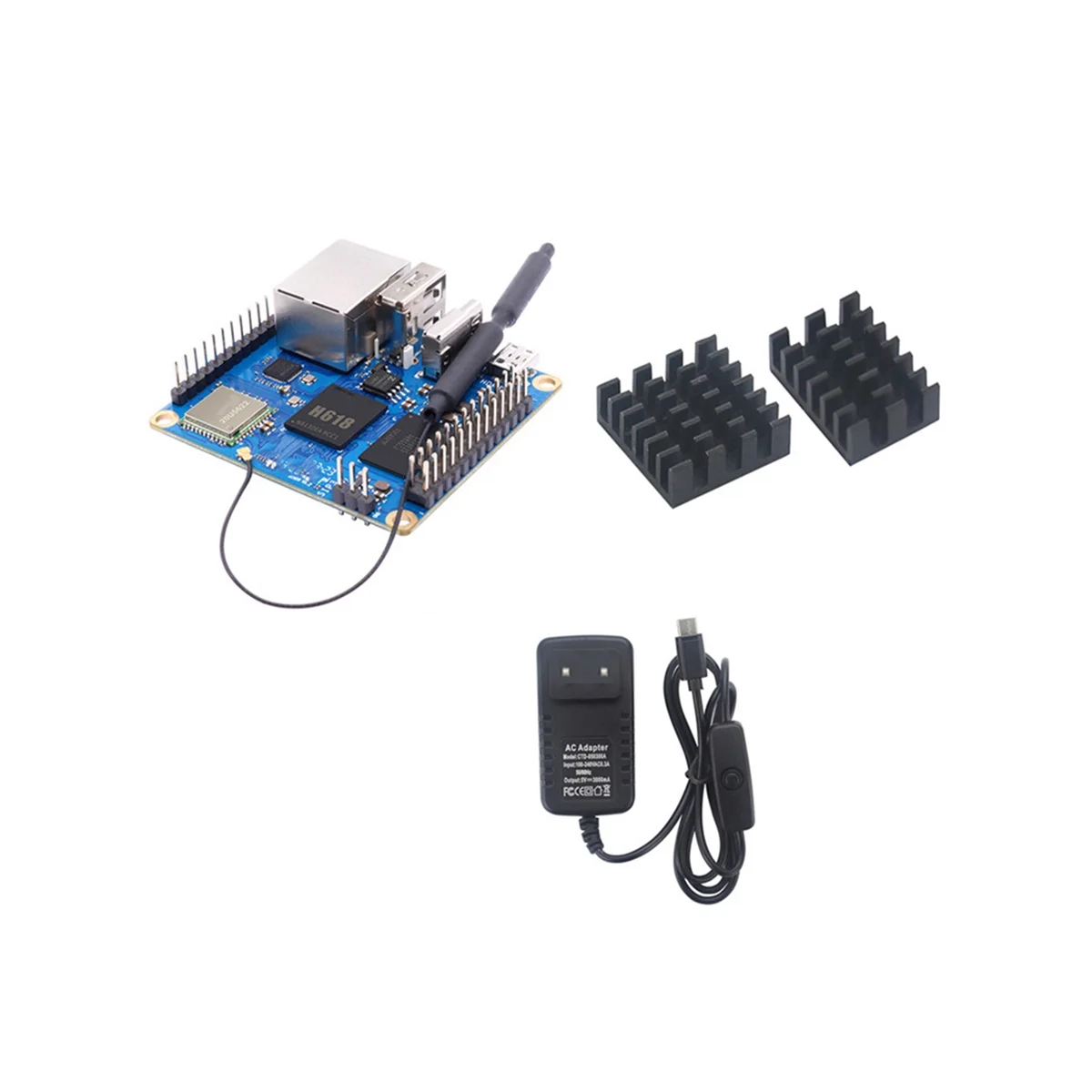 

For Orange Pi Zero3 Development Board 4GB RAM H618 WiFi5+BT5 Gigabit LAN for Android12 Debian12 with Heat Sink EU Plug