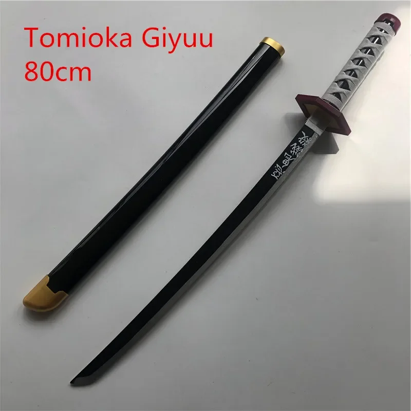 Demon Slayer Sword Weapon  Tomioka Giyuu Kamado Tanjirou Cosplay Sword Ninja Knife wood Weapon Prop 80cm 3
