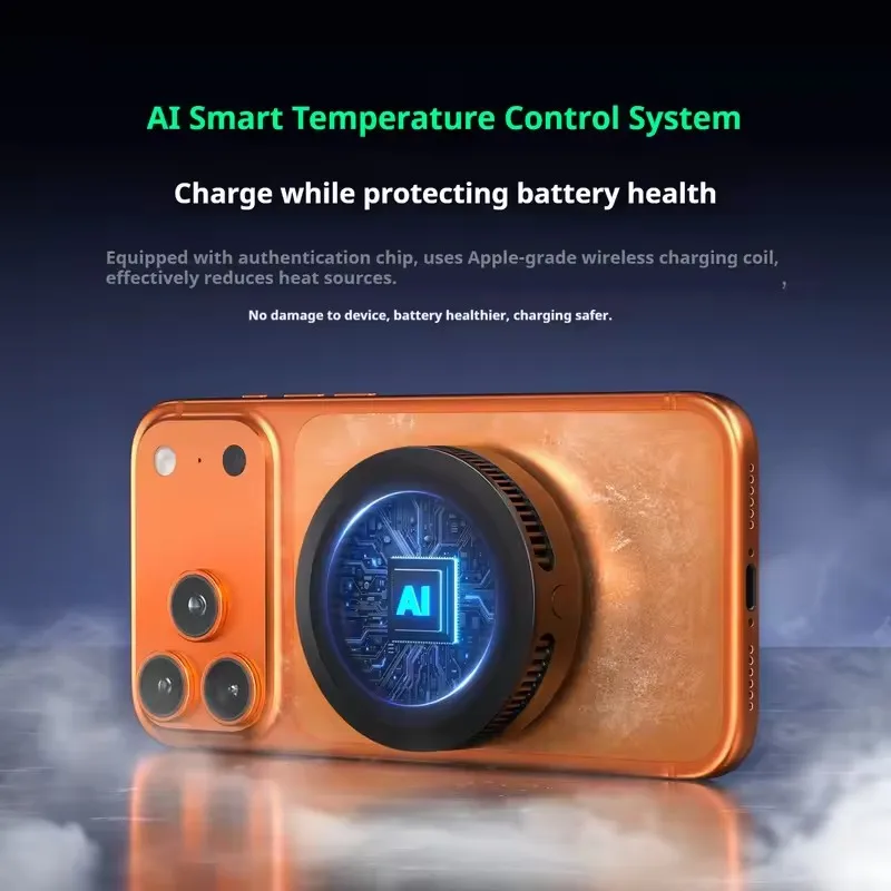 오리지널 블랙샤크 25W MAX 마그네틱 무선 충전기 2-IN-1 휴대폰 쿨러 AI 온도 제어 라디에이터 최신 버전