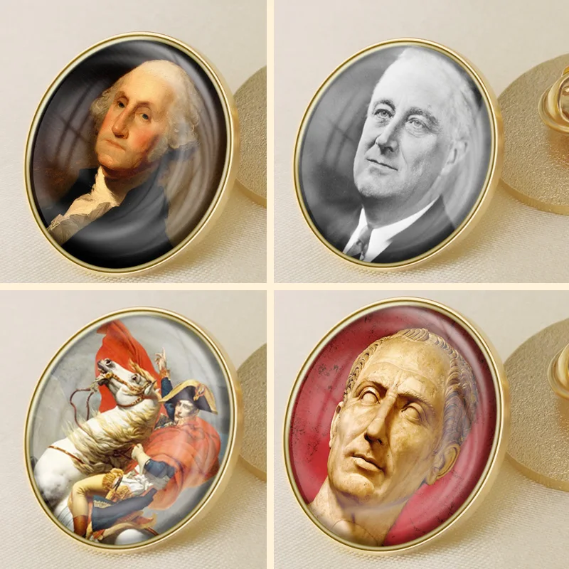Great Man Bisbisk/Charles De 3Er/Julius Caesar/Franklin/George Washington/Napoleone/Mustafa Kemal Porta Badge