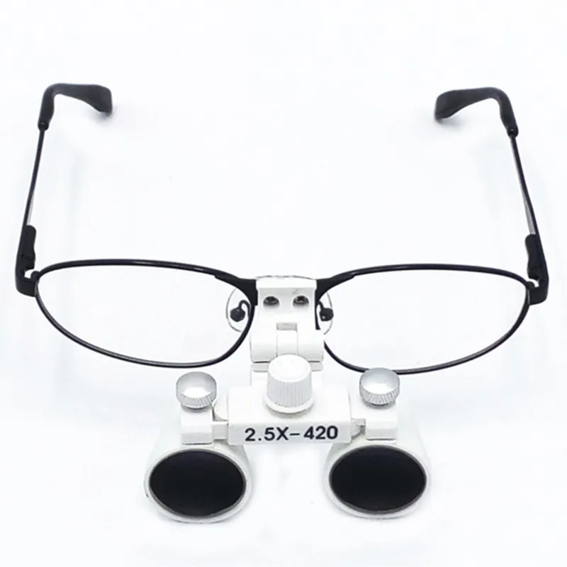 Dental Loupe Dental Lab Medical Loupe Magnifier Dentists Metal Eyeglass Frame Fabric Box