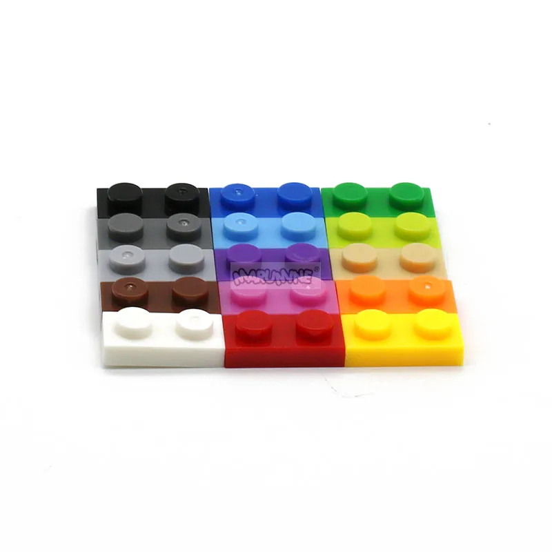 Marumine 1x2 Plate Brick 100PCS Building Blocks Baseplate 3023 Accessories Bulk Parts Developing Classic MOC Brick Toys for Kids 3