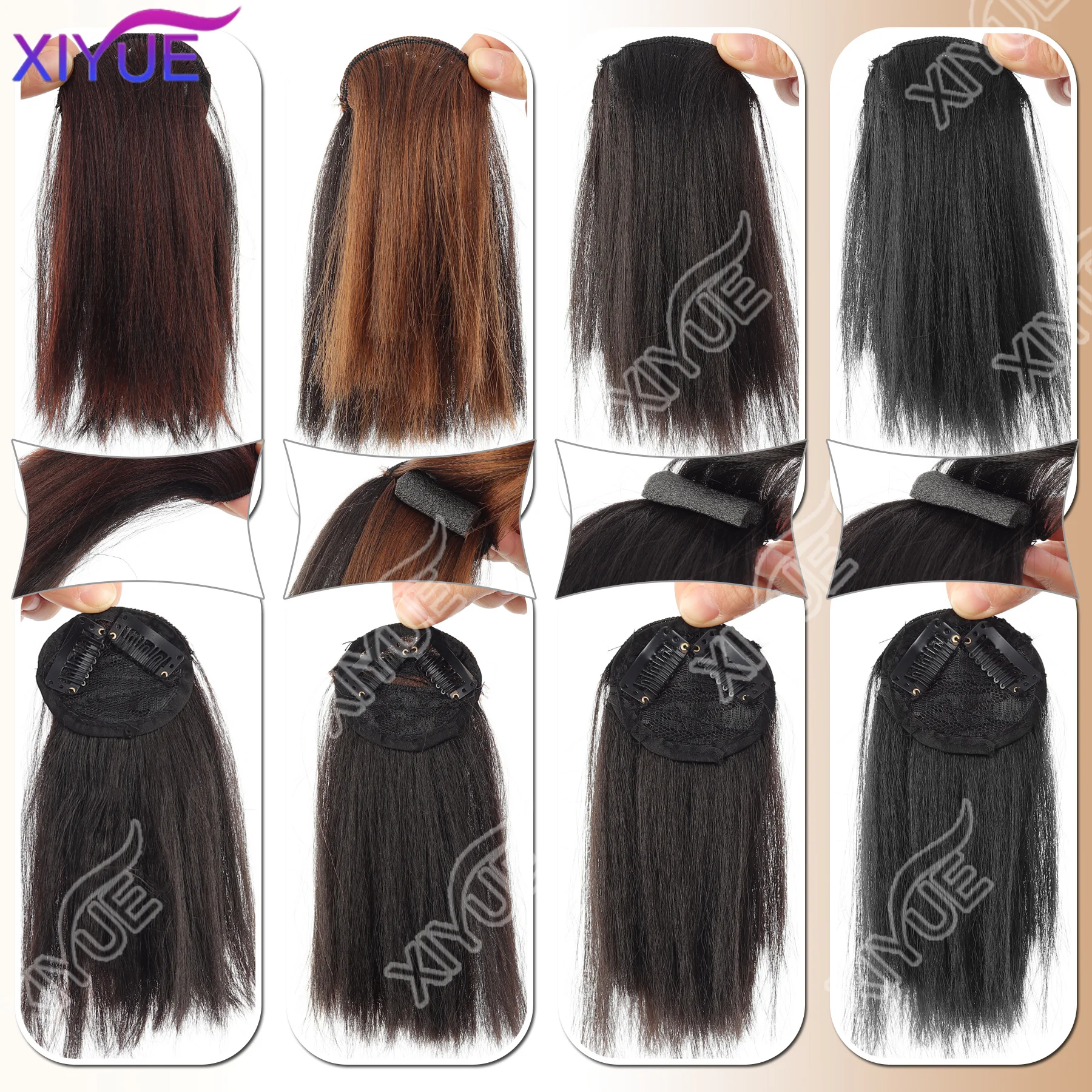 XY Synthetic Natural Invisible Fluffy Hair Pads for Women Hair Extension Fluffy Hair Lining of Hair Top Cover Synthetic Hair Pad