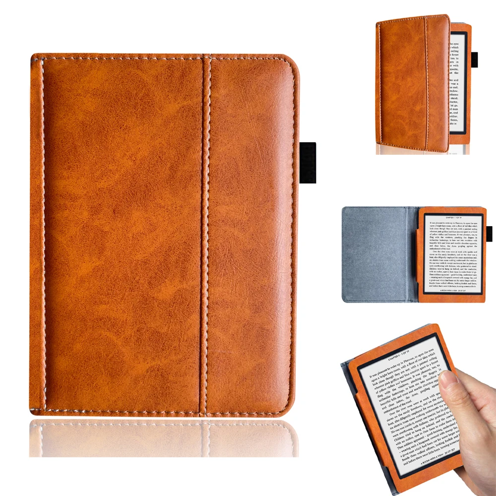 Case Ebook Leather Cover For Kobo Aura HD 6.8"(Model-N204B) Magnetic Closure Protective Cases Auto Sleep kindle case ereader case