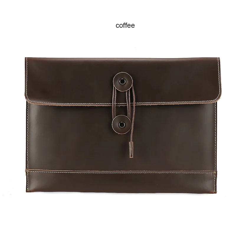 a4 senior genuine leather portable business office conference filing folder manager document bag briefcase portfolio padfolio