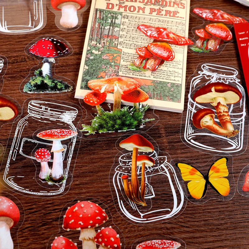 40Pcs/Lot Kawaii Scrapbook Stickers Small World In A Bottle Junk Journal Paper Stationery Stickers Planner Decorative  Stickers