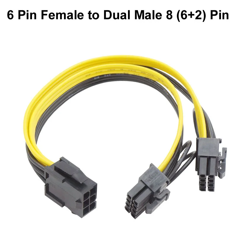 PCI Express 6-Pin to 8-Pin (6+2) GPU Power Extension Cable