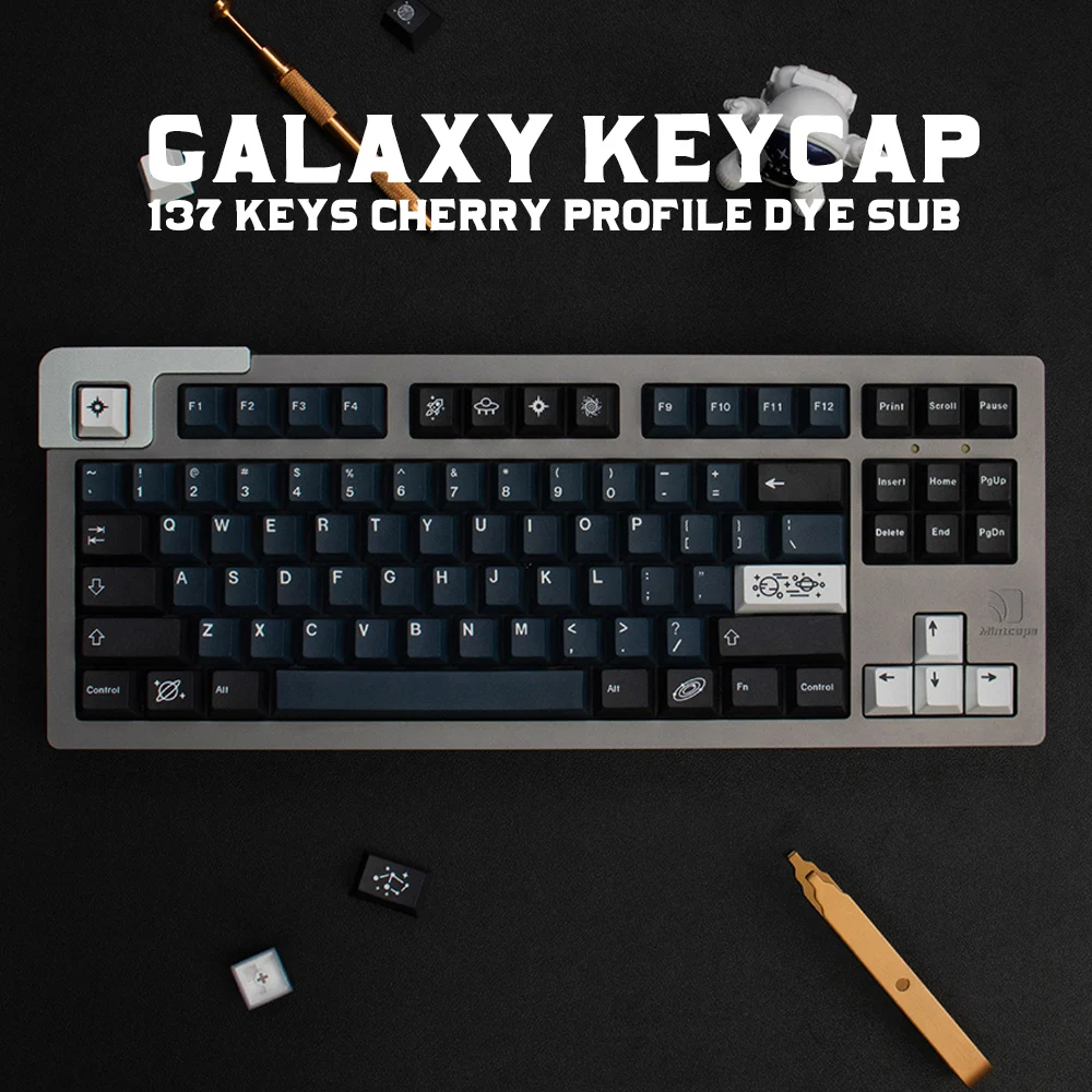 Gmk Galaxy Grande Grupo Perfil Cereja Dye-sub Pbt Keycap Teclado Mecânico Inglês Custom Personality Keycaps 61 64 68 75