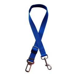 Adjustable Pet Car Safety Seat Belt & Harness with Traction Clip (Blue)