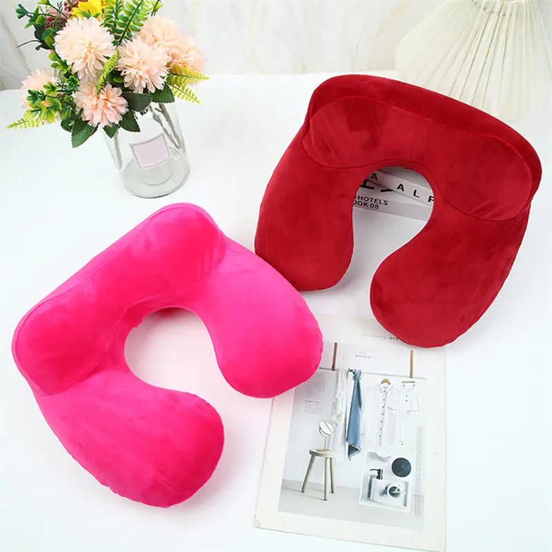 Portable U-Shape Travel Pillow For Airplane Car Inflatable Neck Pillow Comfortable Pillows For Sleep Home Travel Accessories 6