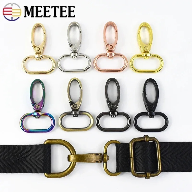 

50Pcs Metal Strap Buckles Lobster Clasp Bag Buckle Webbing Snap Hooks Handbag Hangers DIY KeyChain Leather Part Accessories