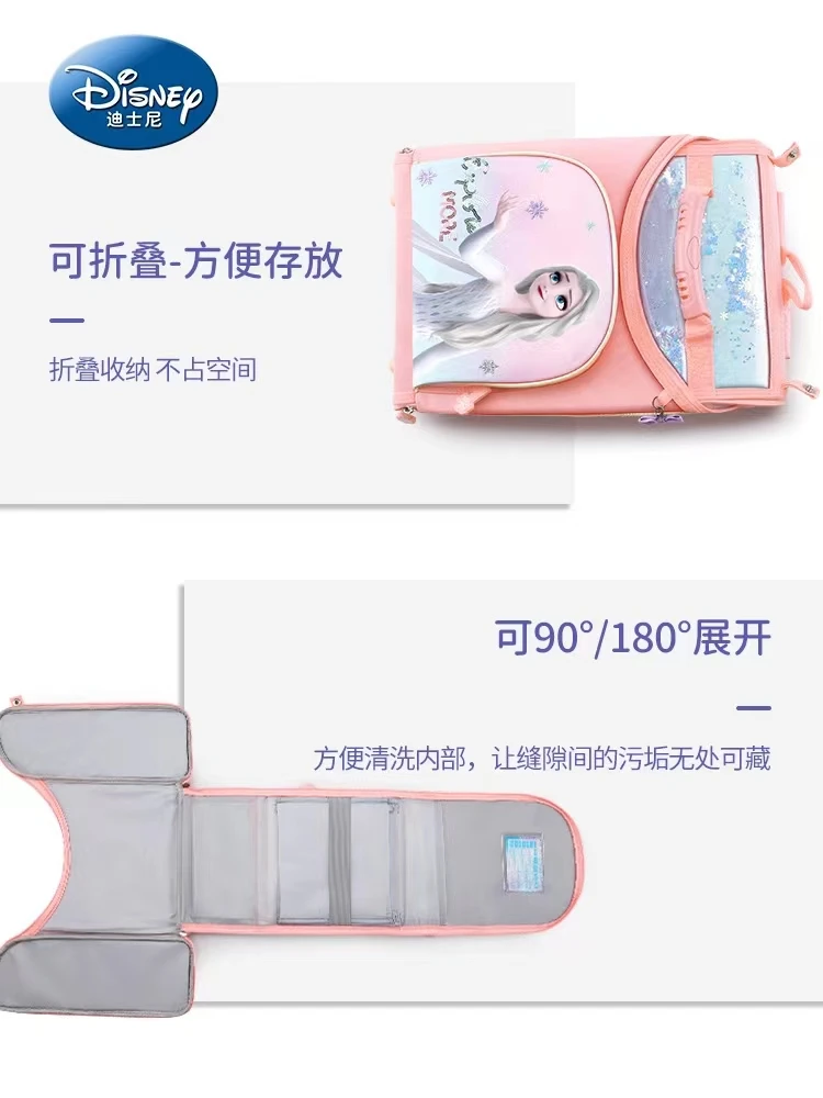 2022 Disney New Frozen School Bag For Girls Elsa Anna Primary Student Shoulder Orthopedic Backpack Large Capacity Light Mochila