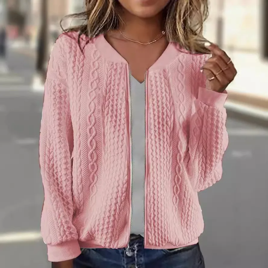 Women Spring Autumn Solid Long Sleeve Jacket