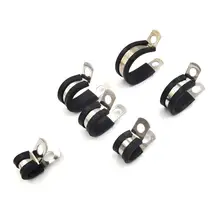 

Cable Clamp Assortment Kit Stainless Steel With Rubber Hose Clamps R-type Sturdy Hose Sturdy Cable Mounting Hose Pipe Clamp