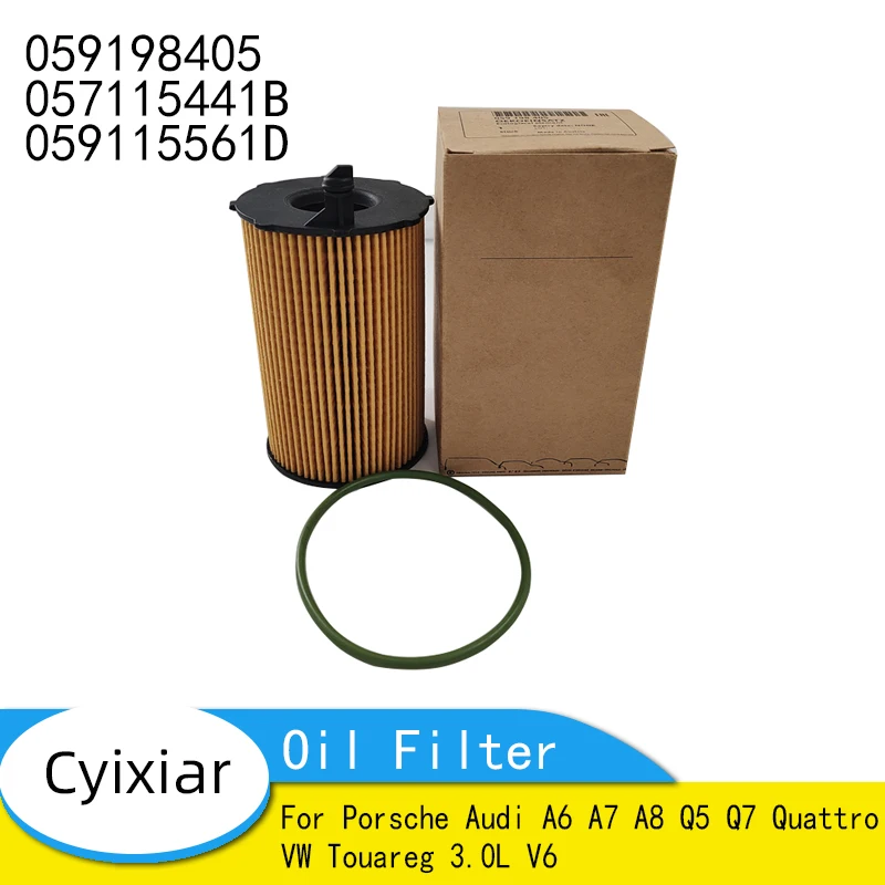 059198405 Engine Oil Filter for Porsche Audi A6 A7 A8 Q5 Q7 Quattro VW Touareg 3.0L V6 958.107.222.20,057 115 441 B 059115561D