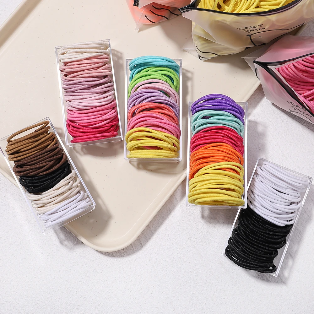 Colorful Elastic Hair Bands for Girls - 30/50/100 Pcs