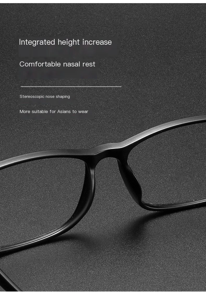 60mm Linse breites Gesicht Design tr90 Brille Männer Brillen Myopie Hyperopie Okulos quadratischen Stil optisch – Detail 5