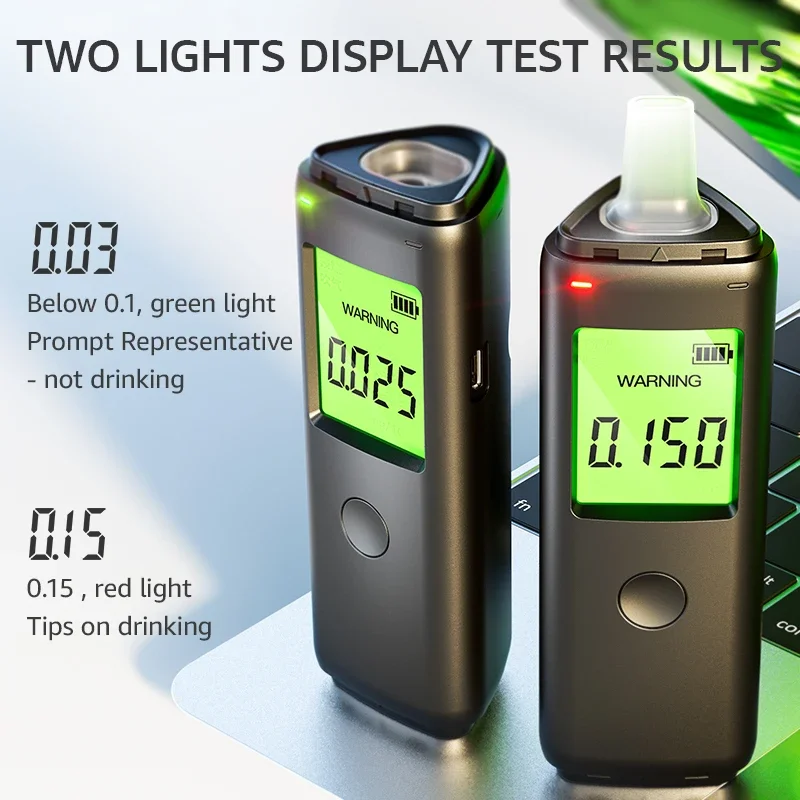Breathalyzer Rechargeable Professional-Grade Accuracy Portable Breath Alcohol Tester for Personal & Professional Use Pro