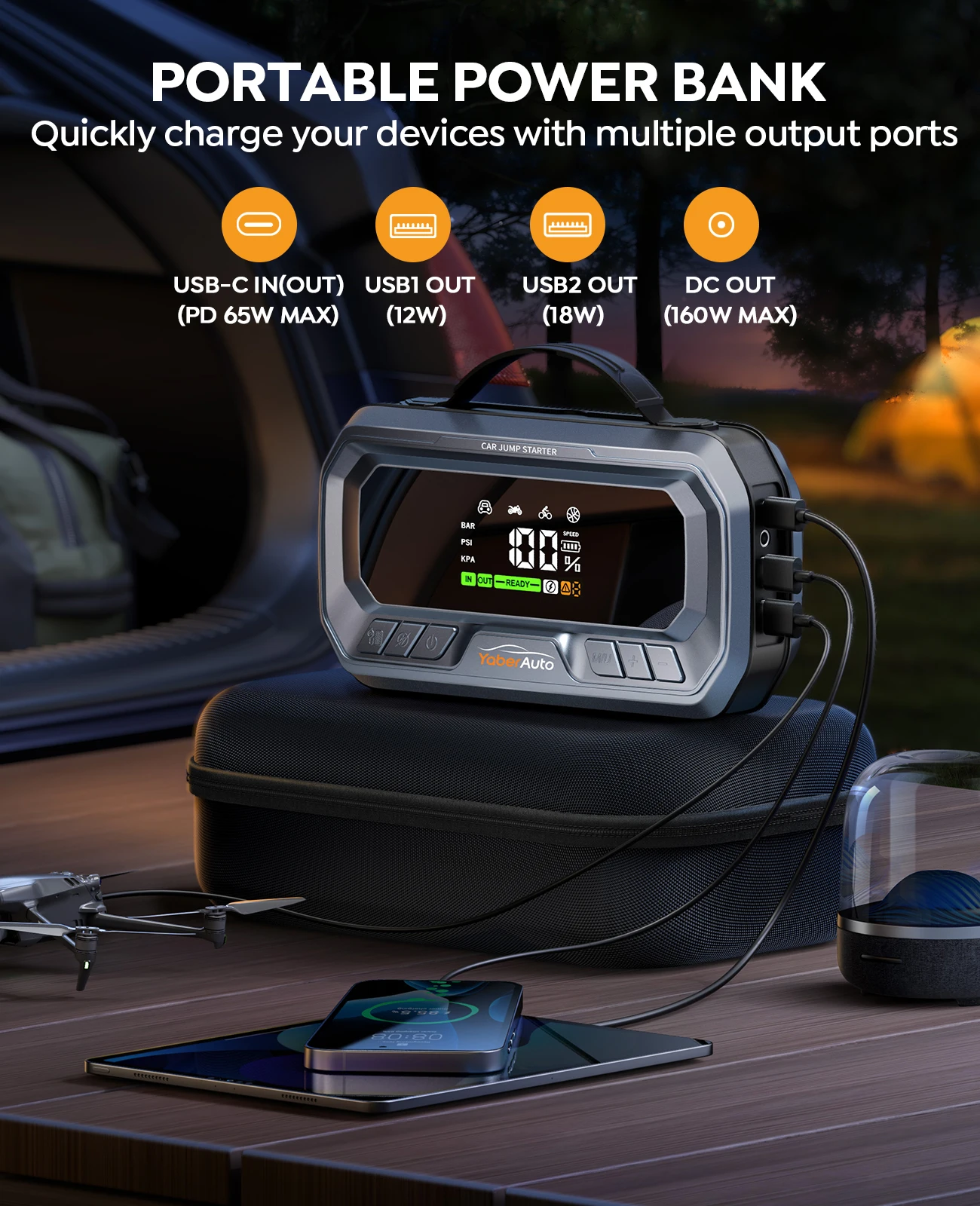 4-in-1 Portable Car Jump Starter 4