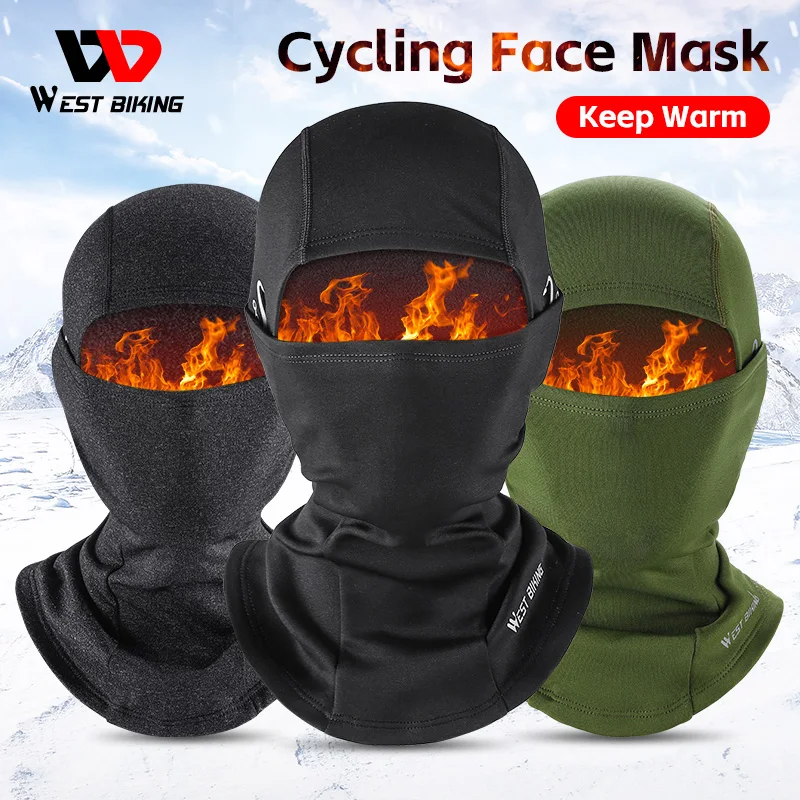 WEST BIKING 남성용 겨울 사이클링 페이스 마스크, 플리스 열 방풍 사이클링 모자 바라클라바, 오토바이 스키 모자, 스포츠 모자